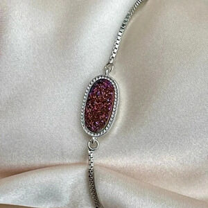 Wine Drusy Bolo Bracelet